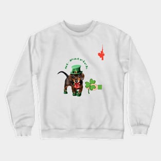 St Patrick Day With A Dog Hat, Cute Dog KlubNocny Crewneck Sweatshirt